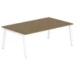 Table rectangulaire 200x120 Noyer / Pi&eacute;t.Blanc 