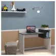 Bureau adapté pour le télétravail en mélaminé avec niche - L 121 cm