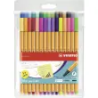 Stylo feutre Stabilo point 88 - pointe extra fine 0,4 mm - coloris assortis dont 5 fluos - Lot de 30