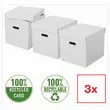 3 Boîtes de rangement Home - Taille Cube - Blanc - ESSELTE