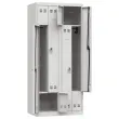 Vestiaire gain de place porte en L 2 colonnes - 4 utilisateurs - Gris 