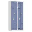 Vestiaire gain de place porte en L 2 colonnes - 4 utilisateurs - Bleu