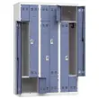 Vestiaire  gain de place porte en L 3 colonnes - 6 utilisateurs - Bleu 