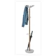 Porte-manteau - 10 patères + porte-parapluie - Bois et métal blanc - ALBA