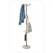 Porte-manteau - 10 patères + porte-parapluie - Bois et métal blanc - ALBA