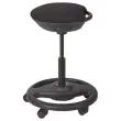 Tabouret ergonomique &agrave; bascule noir avec roulettes 