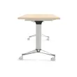 Table rabattable avec roulettes - Acacia clair et aluminium - 180x70 cm