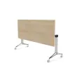 Table rabattable avec roulettes - Acacia clair et aluminium - 180x70 cm