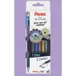 Stylo roller encre gel Pentel DualMetallic - pointe large 1 mm - coloris m&eacute;ttalis&eacute;s assortis - lot de 6 