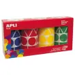 Gommette adhésive Apli - forme géométrique brillante et repositionnable - 27 mm - 4 couleurs - 5428 gommettes - lot