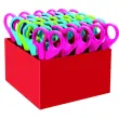 Ciseaux WONDAY en acier - bouts ronds - 12cm - 20 droitiers + 5 gauchers - Lot de 25