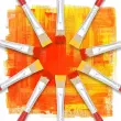 Brosse plate n°12 - OZ - en soie - peinture acrylique et à l'huile