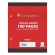 Feuille mobile simple perfor&eacute;e CONQUERANT 17X22cm - S&eacute;y&egrave;s 90g - lot de 200 