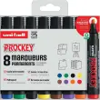 8 Marqueur peinture à base d'eau PROKEY pointe pinceau coloris assortis