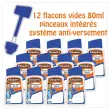 Flacon vide Cléopâtre pour colle liquide 80 ml avec pinceau applicateur - lot de 12