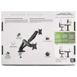 Bras porte-&eacute;cran double articul&eacute; Ergo Line Noir 