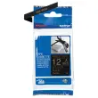 Ruban &eacute;tiqueteuse tissu or sur noir 12mm (4m) 