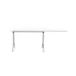 Table rabattable avec roulettes - 190 x 70 cm - Blanc et alu - Angle &agrave; gauche 