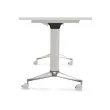 Table rabattable 120x70 blanc/alu mont&eacute;e 