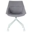 2 Chaises LUGE pivotantes à roulettes, 4pieds gris assise gris