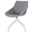 2 Chaises LUGE pivotantes à roulettes, 4pieds gris assise gris