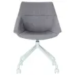 2 Chaises LUGE pivotantes à roulettes, 4pieds gris assise gris montées