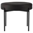 Pouf Rond GAIA D37 pieds noirs simili cuir mont&eacute; 