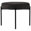 Pouf Rond GAIA D37 pieds noirs simili cuir mont&eacute; 