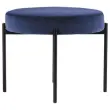 Pouf Rond GAIA D37 pieds noirs veloursbleu mont&eacute; 