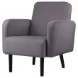 Fauteuil LISBOA 1 place Tissu gris souris mont&eacute; 