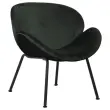 Fauteuil SMILE 4 pieds noir tissu anthracite 