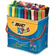 Feutre de coloriage BIC VISA pointe fine - encre lavable - coloris assortis - lot de 84 