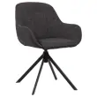 Fauteuil IRA pivotant 4 pieds noir tissu anthracite