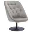 Fauteuil SCOOP pivotant 1 pied noir tissu gris
