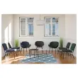 Fauteuil SMILE 4 pieds noir tissu bleumont&eacute; 