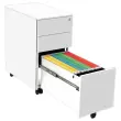 Caisson mobile métallique SLIM L30 cm 2+1 tiroirs blanc