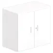 Armoire m&eacute;lamine 2 portes blanc hauteur 73 cm 