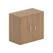 Armoire basse mélamine 2 portes 73x80x42cm noyer