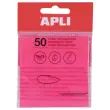 Paquet 50 feuilles de notes adhésives transparentes 75x75 mm roses