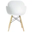 2 fauteuils PETALES pied hêtre assise blanche