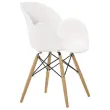 2 fauteuils PETALES pied hêtre assise blanche