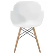2 fauteuils PETALES pied hêtre assise blanche montés