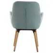 2 Fauteuils Tissu bleu 4 pieds bois vernis mont&eacute;s 