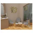 2 Fauteuils Tissu bleu 4 pieds bois vernis mont&eacute;s 