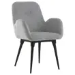 2 Fauteuils Tissu gris 4 pieds métal montés