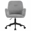 2 Fauteuils Tissu gris pi&eacute;tement &agrave; roulettes mont&eacute;s 