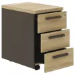 Caisson mobile 3 tiroirs BARi chêne dubocage anthracite monté