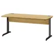 Bureau BREST 160 cm chêne du bocage anthracite pieds en métal monté
