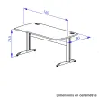 Bureau BREST 160 cm chêne du bocage anthracite pieds en métal monté