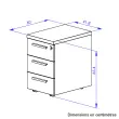 Caisson mobile 3 tiroirs BREST chêne du bocage anthracite monté